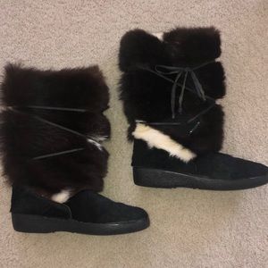 Women’s Anna Wool-Lined Goat Fur & Calfskin Boots